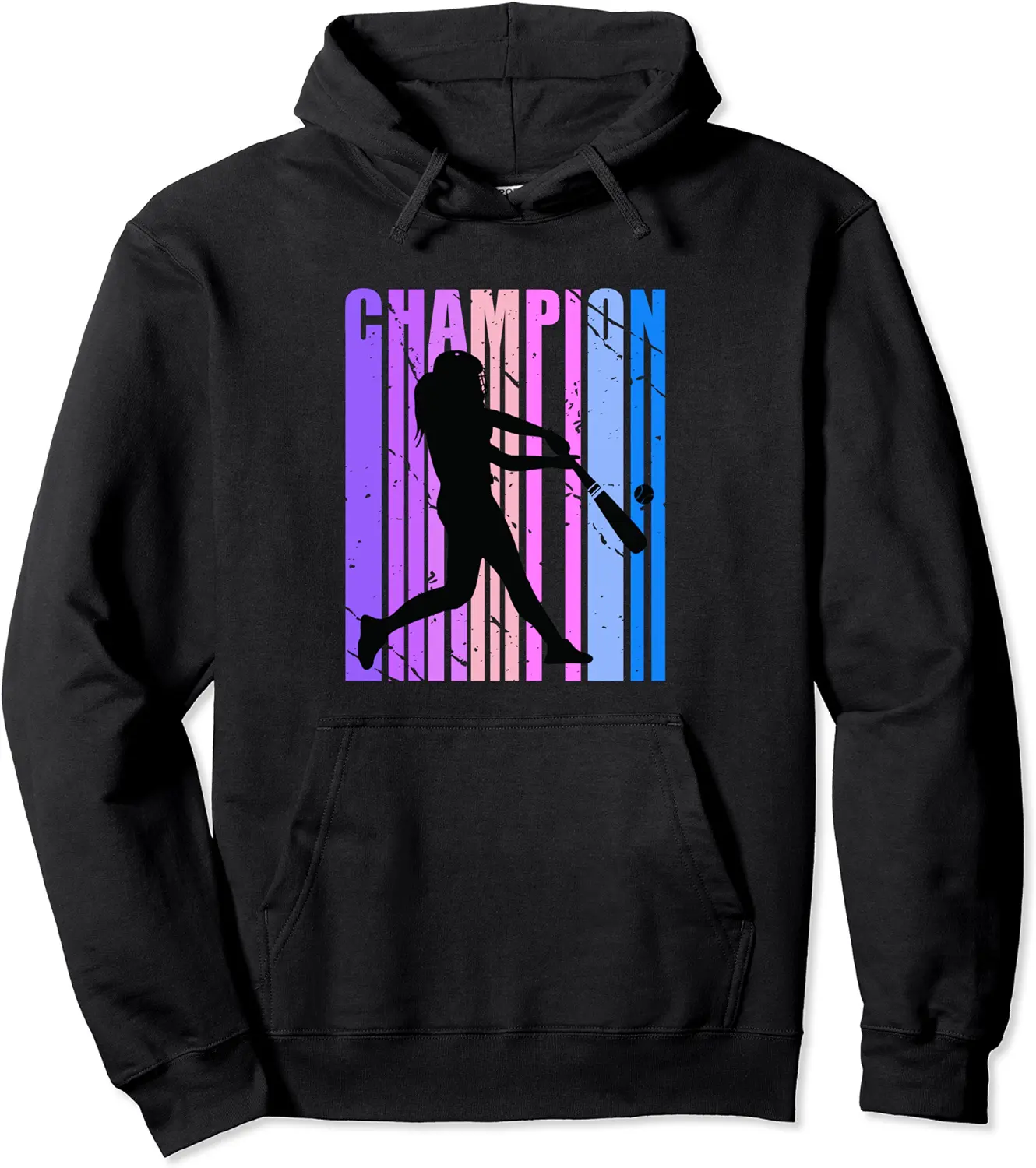 Motivational Baseball Champion Woman Vintage Cool Cute Pink Pullover Hoodie - Salvadorata Shop 41B0BBK54PXM