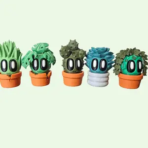 Mini Desk Plants – Decorative 3D Printed Potted Plant Friends - Monstera, Cactus, Succulent, Prickly Pear & More - Versatile Houseplant Options for Home Decor Plastic Gift Ornaments Fruit