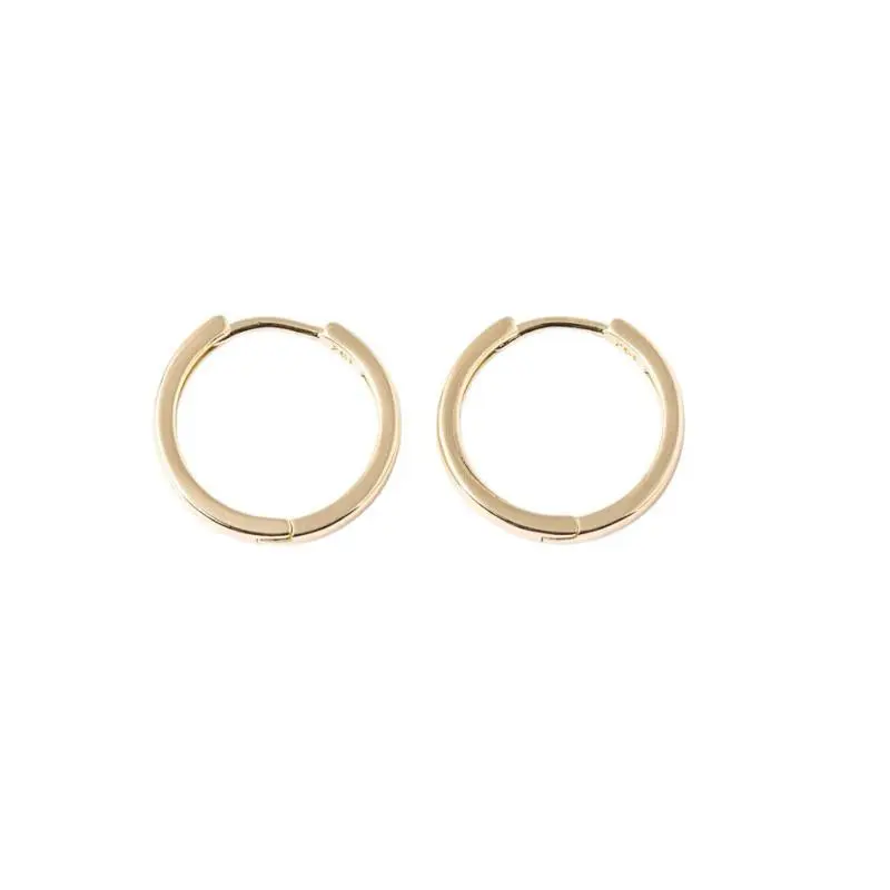 14K Gold Plated Hoop Set Multi Size Stackable Earrings 12mm 14mm 16mm 18mm 20mm Smooth Polished Finish Lightweight Comfortable Daily Wear