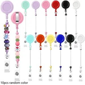 DIY Keychain Badge Roll Kit, Colorful Plastic Beads, Blank Bead Rods, Work Tag Hanging Accessories, Christmas Party Gifts, Nurse Teacher Office Supplies