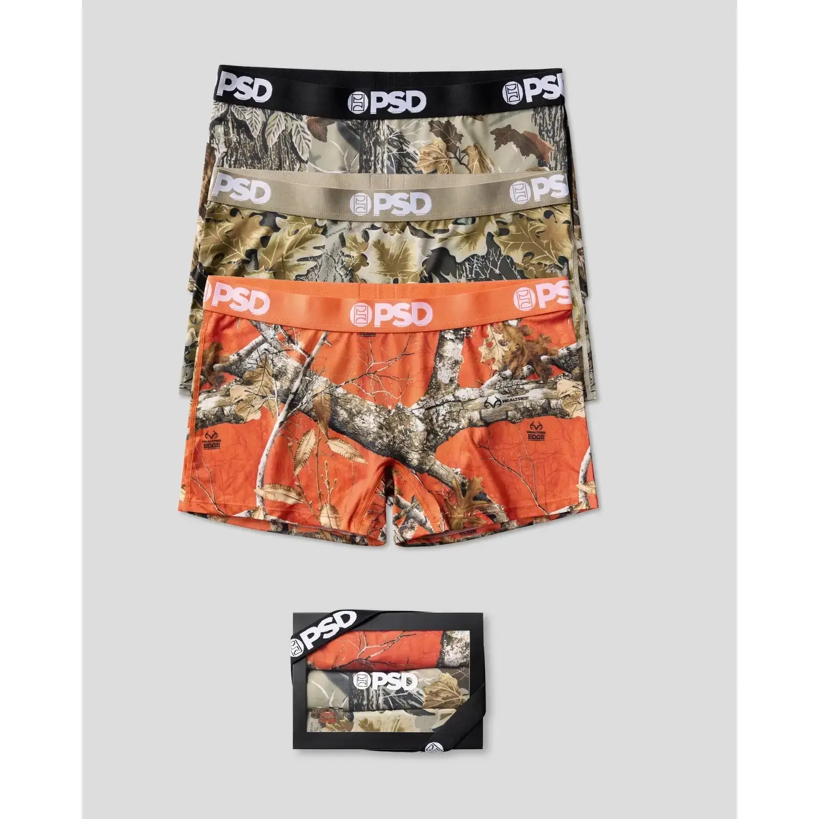 PSD Womens Realtree Boy Short Underwear 3 Pack Boxed Gift Set - Comfortable, Breathable, Ultra-Light Fabric