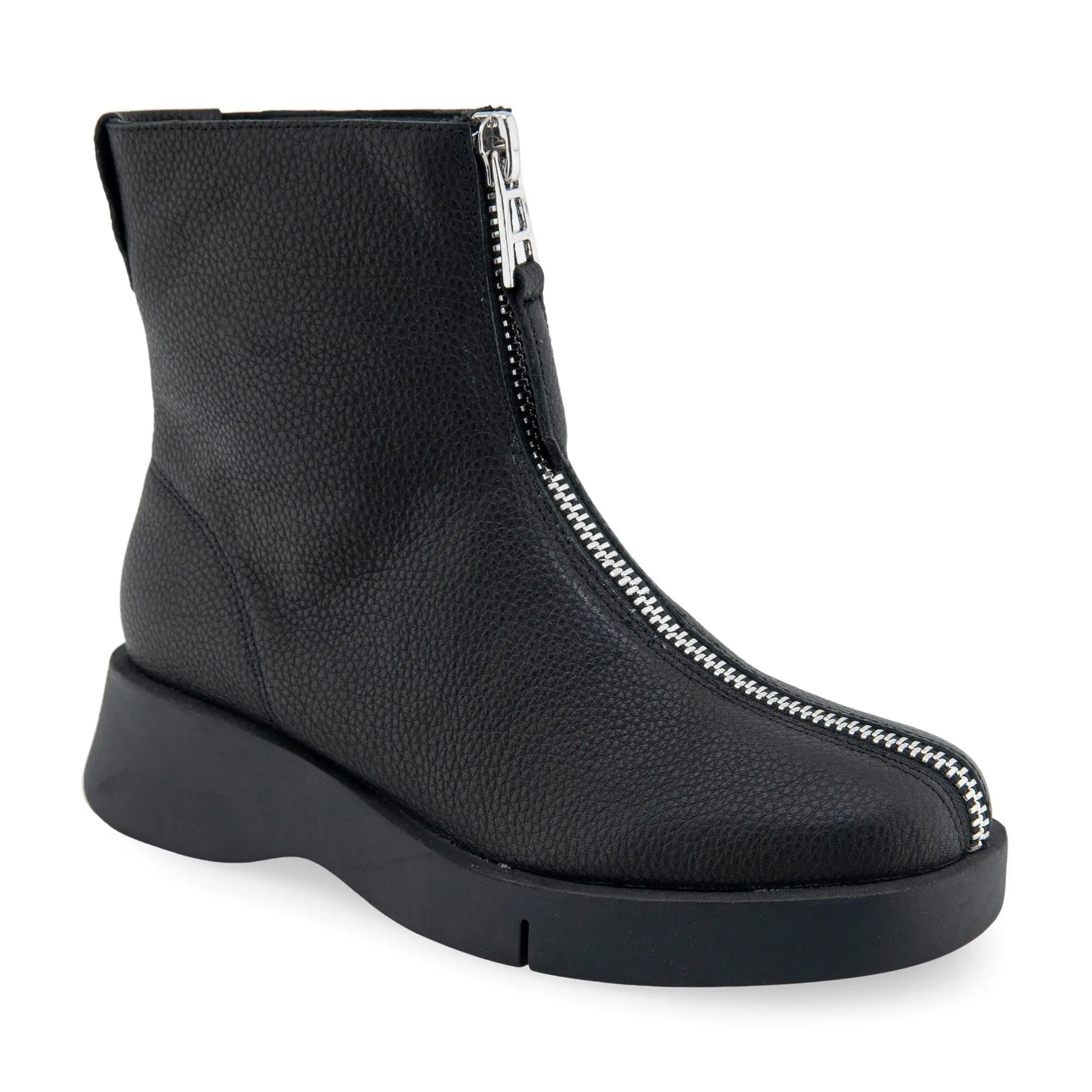Aerosoles Front Zipper Leather Ankle Bootie - Francis