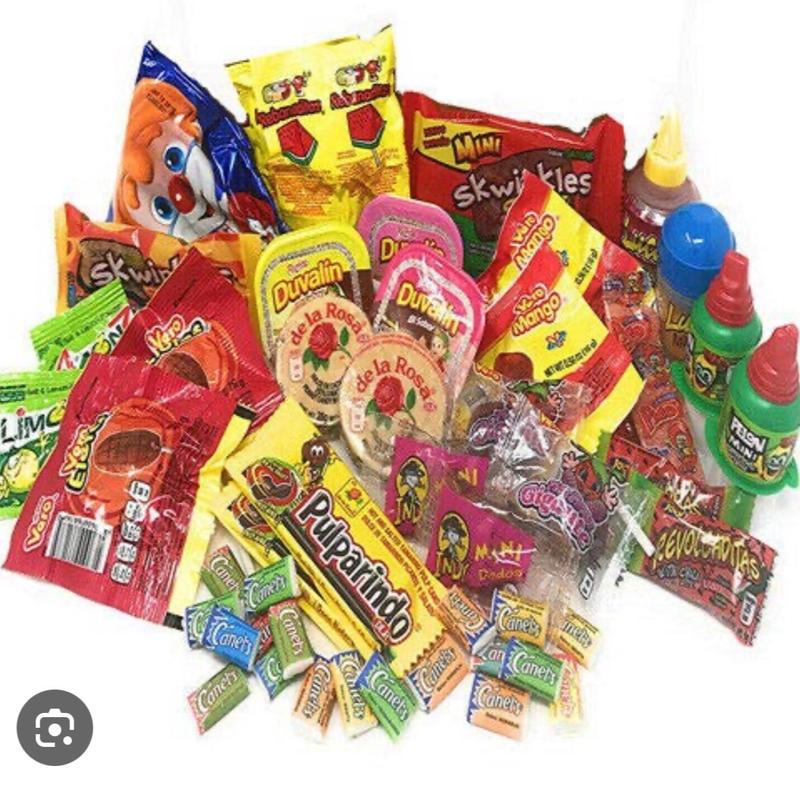 Assorted Mexican Candy Box (1 lb) Spicy Sour Sweet  Candies Snack Bonbon Mexican Variety Candy Bag Mixed