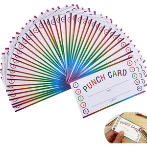 350 count Punch Cards for  with Polka Dots for Classroom Student Rewards, Behavior Recognition, and Business Customer Loyalty Incentives (350) (10 hole minimalist style)