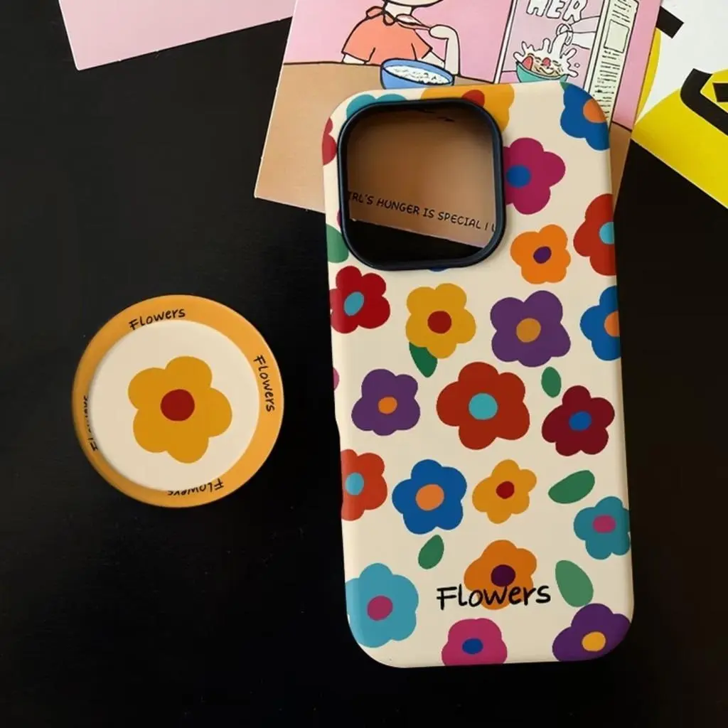 Shiny Floral 2-in-1 Shockproof Silicone Smartphone Casing - Compatible with iPhone 17 Air,16 Plus,15 ProMax,14,13,12,11 Pro & Samsung Galaxy S26,S25,S24 FE,S23 Ultra - Handheld Cellphone Devices Accessory (97 Flowers Design)