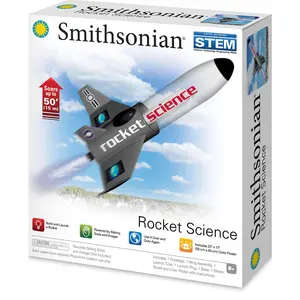 Smithsonian Rocket Science STEM Kit - Build & Launch Your Own Rocket with Baking Soda & Vinegar - Educational Toy for Kids Ages 8+