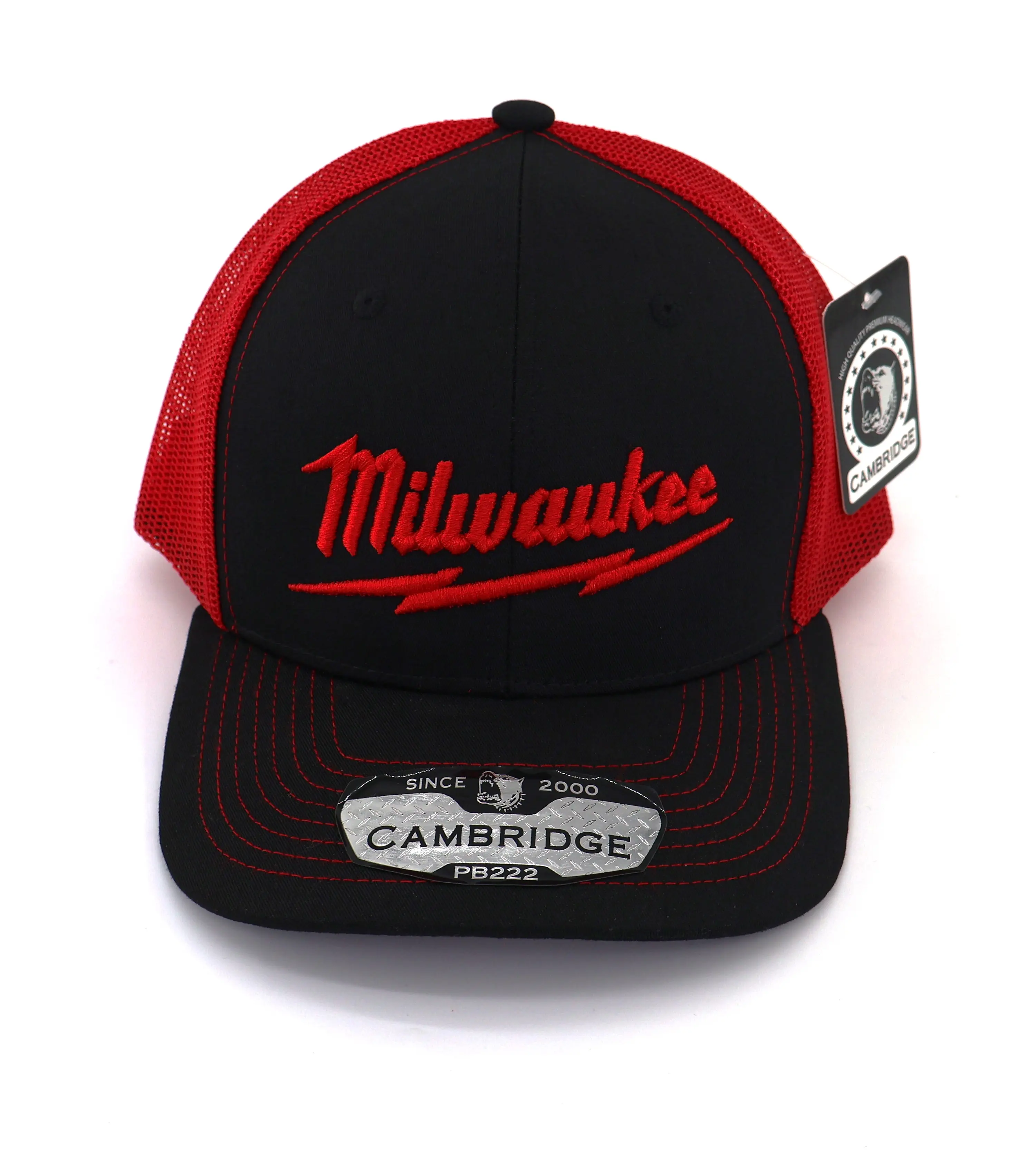 Milwaukee Black/Red 3D Puff Embroidered Cap
