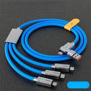 Phone and Smart Device Charger, Rapid Charger Replacement, Data Transfer Cable, 5-In-1 Super Fast Charging Line, 100w Power Supply, Universal Compatibility