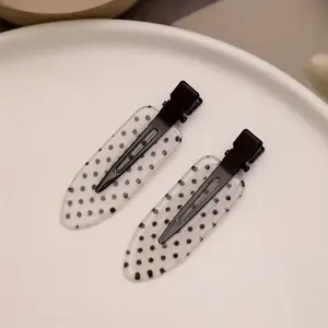 4pcs/Set Acetate Seamless Hairpin, Black & White Alligator Hair Clips, Cute Hair Accessories For Women Daily Use, Travel Beauty Essentials