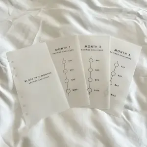 Savings challenge envelopes - vertical + cash envelope + saving