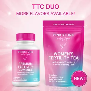 Pink Stork TTC Duo | Vitex, CoQ10, Inositol, Red Raspberry Leaf | USDA Organic Herbs + Prenatal Nutrients for Women