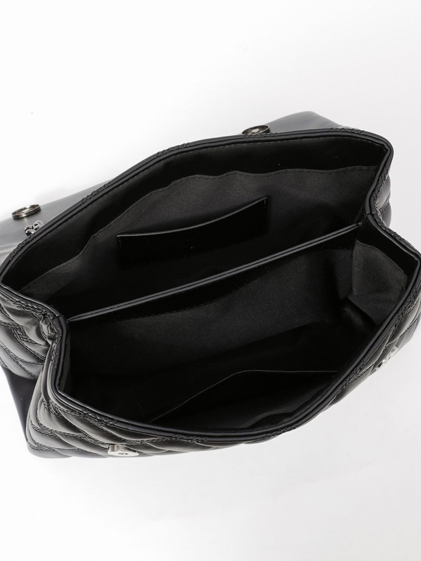 2026 New European Style Chain Messenger Bag, Plaid PU Material, Large Capacity, All Seasons, Perfect for Commuting and Daily Use