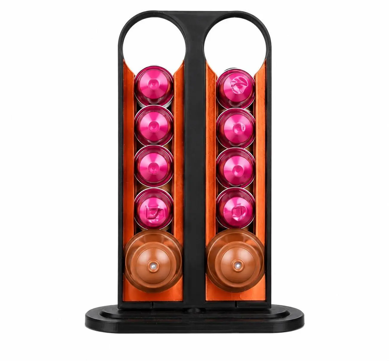 3D-Printed Coffee Pod Holder - Modern Vertical Stand for Minimalist Decluttering, Kitchen Counter Organization, Compact Easy Access Storage, Holds 10 Dolce Gusto, Nespresso & Vertuo Capsules, Housewarming Gifts