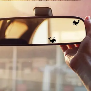 2x whale rear view mirror sticker decal animal easter egg decal, small decal for car windshield, windscreen sticker, tiny hidden decals