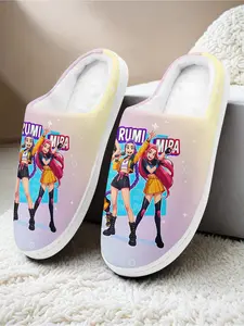 Kpo-p Fan - Favorite Hunter - Themed Home Slippers: Plush - Lined to Keep Warm in Winter, with Eye - catching Kpo-p - Style Group Prints and Superior Comfort, Perfect for Cozy Indoor Days, Footwear
