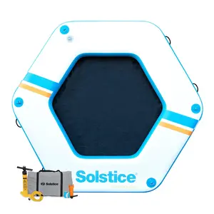 SOLSTICE Hexagon Inflatable Mesh Dock Platform for Lake Boat Pool Ocean, 8'x6"
