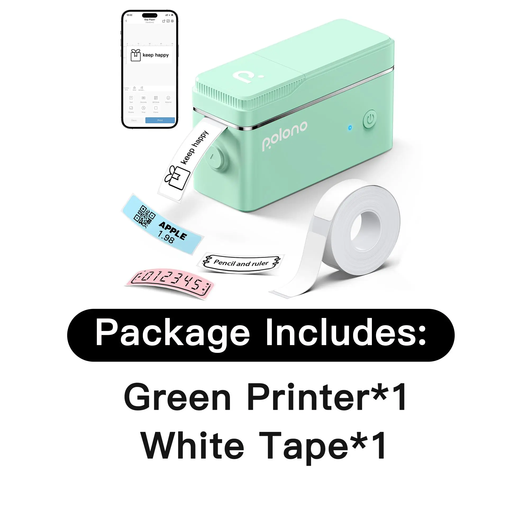 Green  Printer + 1 Roll