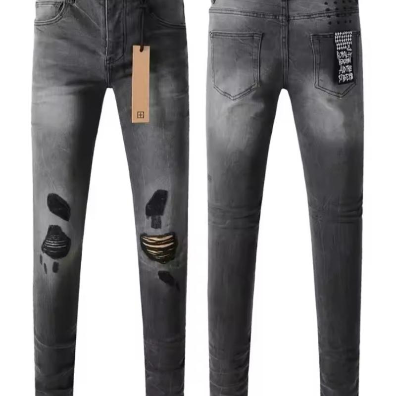 Ksubi Mens Jeans with Distressed Design and Graphic Print Slim Fit Denim Pants for Casual Wear Menswear
