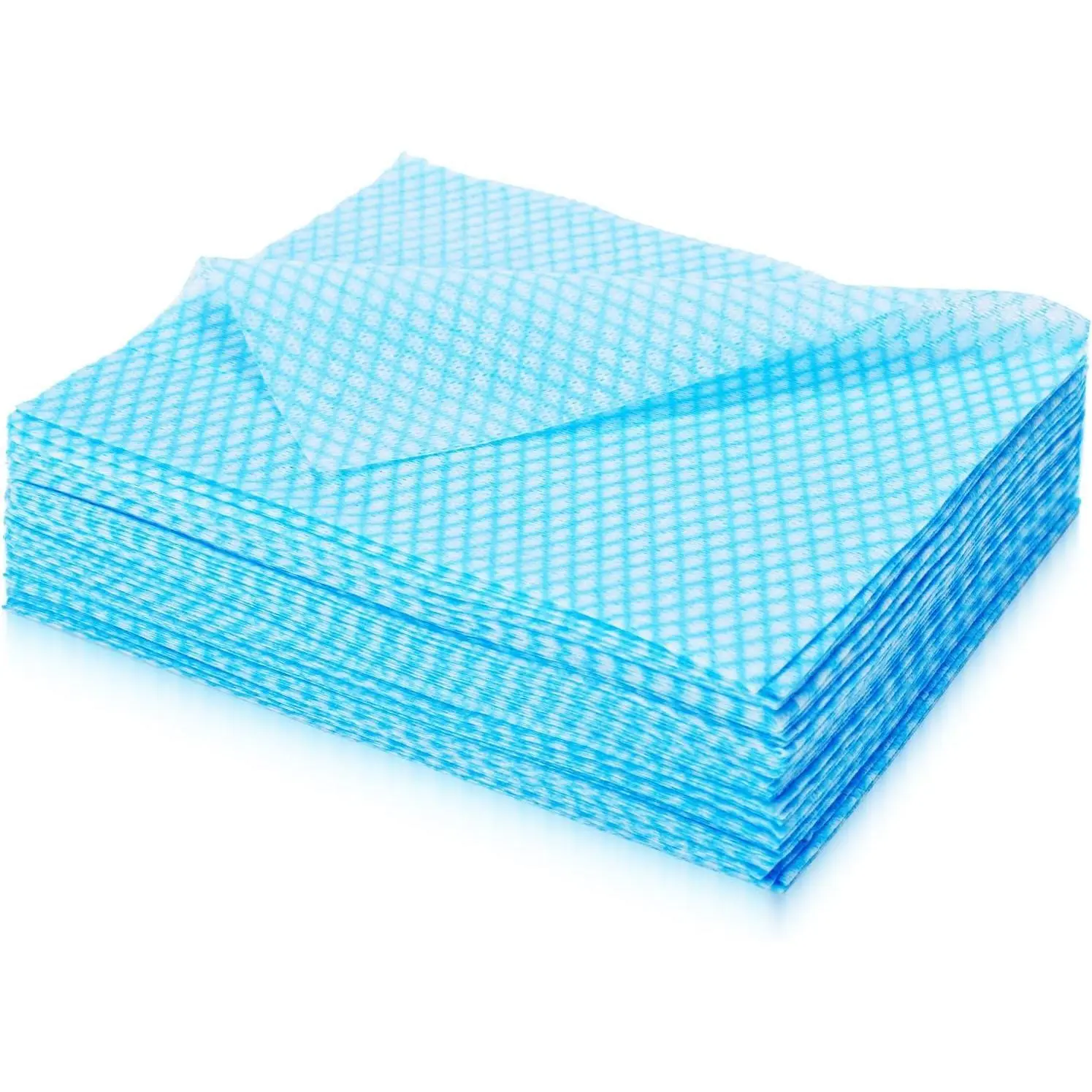 60 Pack 13.8×15.7 in Disposable Dish Cloths for Kitchen, Bathroom & Daily Cleaning – Durable & Short-Term Reusable Cleaning Cloths (Blue) Volokitx