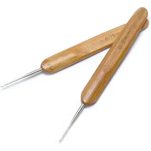 Dreadlocks Crochet Hooks for Hair 2 count/Set (0.5mm+0.75mm)  Handle Locs Crochet  Steel Crochet Hook Lock for Braid Craft