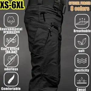 Men’s Tactical Cargo Pants, 6XL (Plus Size), Waterproof, Multi-Pocket — Outdoor Casual Sports/Hiking/Fishing Trousers