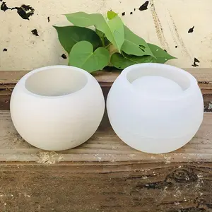 Flower Pot Silicone Mold, 2 Counts/set Succulent Flower Pot Storage Box Gypsum Concrete Mold, DIY Pottery & Ceramics Mold for Home Decor, Handicraft, Molding