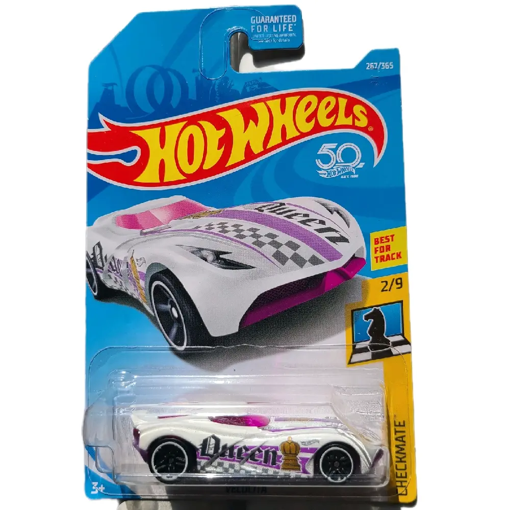HOT WHEELS VELOCITA Checkmate White Variation Diecast Metal Car, 267/365 Collectible Model Car
