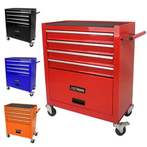 ARTMAN 4 DRAWERS MULTIFUNCTIONAL RED/ORANGR TOOL CART WITH WHEELS