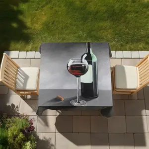 Begin Home Decor C1TC58585QRBXM 58 x 58 in. Bottle of Burgundy Tablecloth - Indoor & Outdoor Home Decor