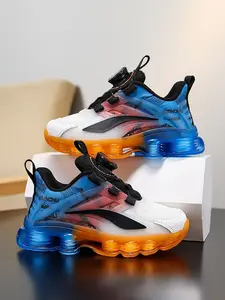 Spring Summer Casual Trendy Trainers Sport Shoes, PVC Sole, Adjustable Buckle, Colorblock, Fashionable, School Sports Shoes