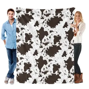 Cozy Cow Print Fleece Throw Blanket - Soft Warm All-Season Comfort - High-Quality Flannel Fabric - Perfect for Home Office - Ideal Gift for Adults - 30x40 40x50 50x60 80x60 Inches