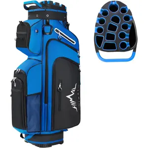 UNIHIMAL 14-Way Golf Cart Bag, Premium Full Length Golf Bag for Men with Magnetic Leather Pocket, Handles and Rain Cover