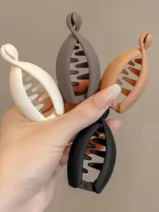 4 pieces of simple solid-color banana-shaped hair clips, casual and versatile party hair clips, daily fashionable hair accessories, Hair Claws Set