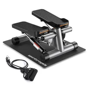 Sportsroyals Stair Stepper for Exercise, Mini Steppers with Resistance Band, Hydraulic Fitness Stepper Exercise Home Workout Equipment for Full Body Workout, 330lbs Weight Capacity
