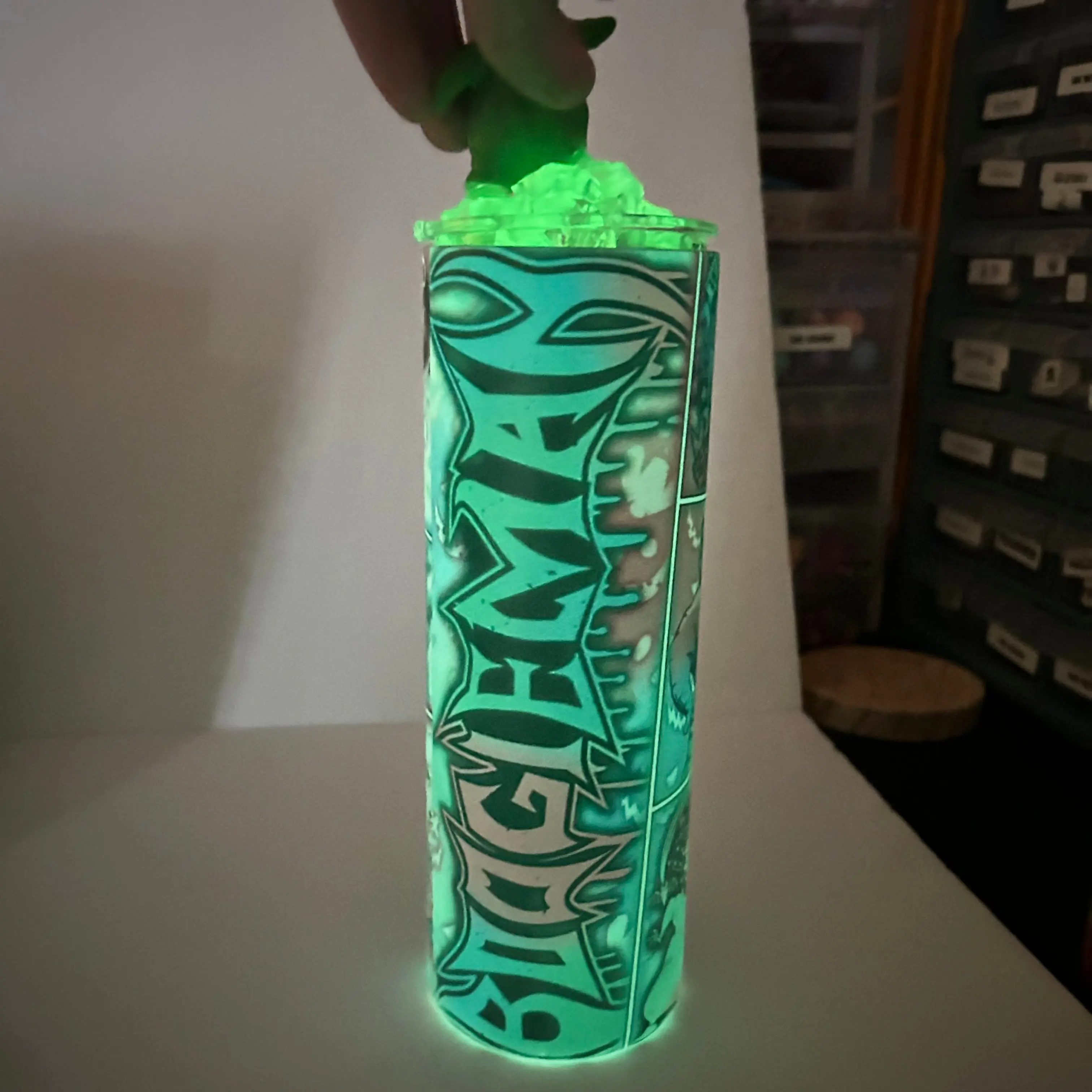 20 oz Glow Sack Monster Stainless Steel Tumbler | Glow-in-the-Dark Halloween Tumbler