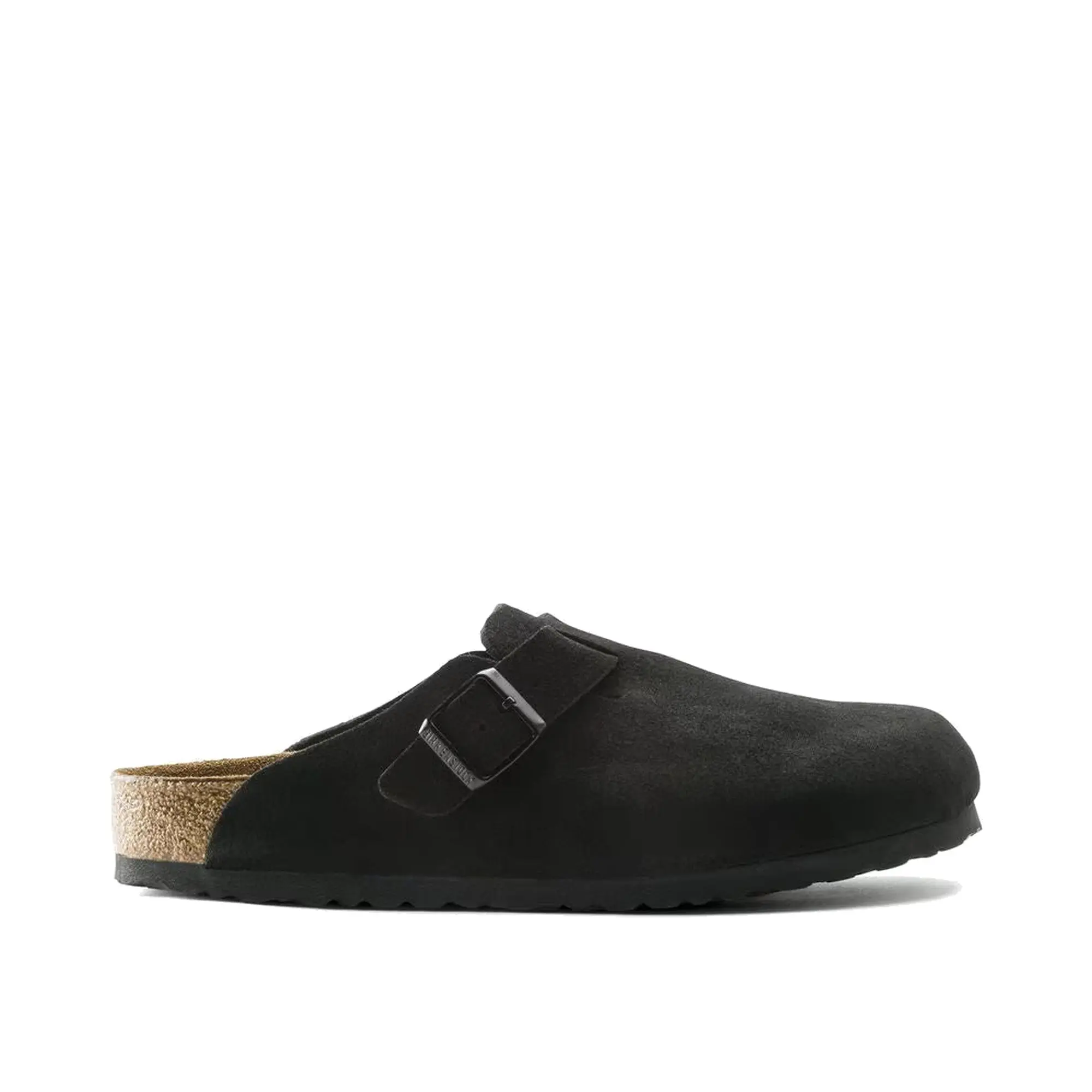 Birkenstock Boston Soft Footbed Suede Black Sandals 660471
