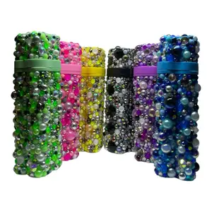 Blinged Smell Proof Storage Case - Rhinestone 1 Count Portable Lighter Storage Case with Colorful Beads, Bedazzled Design, Smoking case Accessory Multicolor