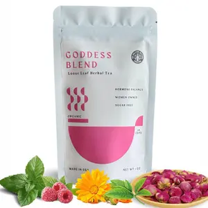 Goddess Tea Blend - Hormone Balance, Organic Herbal Tea, Wellness Tea Blend, Caffeine-Free, Sugar-Free, Loose Leaf, 100% Natural Herbs