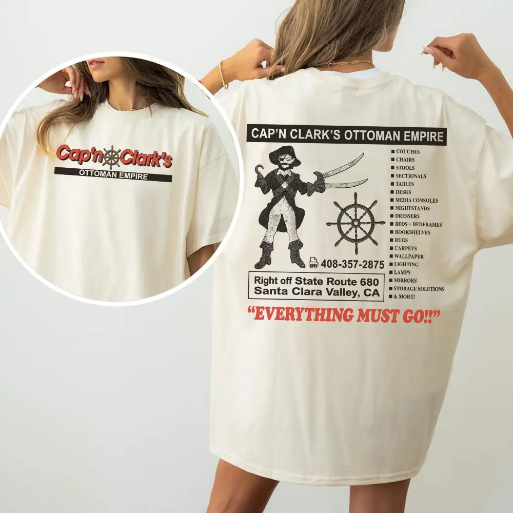 Retro Cap’n Clark’s Ottoman Empire Shirt, Vintage Furniture Store Graphic Tee, Backrooms Horror Movie Inspired T-shirt, Unisex Tee for Fan