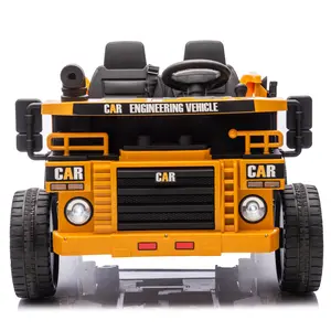 Large-size12V7Ah Two Seater Ride on Dump Truck, 2WD 4-Wheel Ride on Toys for Big Kids with Remote Control, Toy Shovel, LED Lights & Music, Suspension Spring - Ages 3+ toddler gift