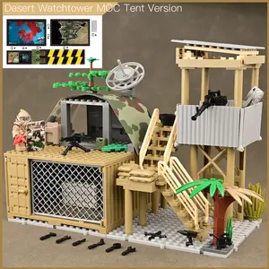 Military Toy Special Forces Base Command Center Observation Tower Weaponry Storage, Compatible with Mainstream Mini Doll Building Blocks Toys, Moc Blocks Set