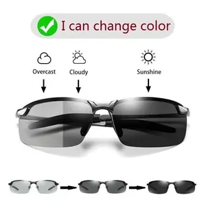 MenPhotochromicPolarizedSunglassesDrivingFishingChameleonGlassesChangeColorSunGlassesDayNightVisionUV400Eyewear