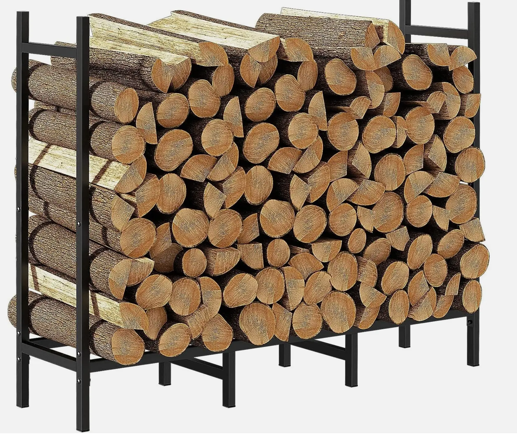 4FT Heavy Duty Rectangle Outdoor Indoor Firewood Rack Holder for Fireplace Wood Storage