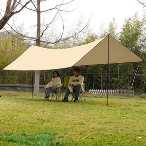 Volixor Outdoor Canopy Tent Camping Windproof Sunproof Khaki Multi-Person Four-Corner Gazebo Fishing Shelter Multi-Person Gathering