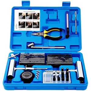 Tire Repair Kit - 68pcs Heavy Duty Tire Plug Kit, Universal Tire Repair Tools to Fix Punctures and Plug Flats Patch Kit for car Motorcycle, Truck, ARBATV, Tractor, RV, SUV, Trailer