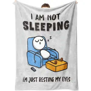 Funny Gifts for Men, Dad, Husband, Valentines Day Anniversary Birthday Gifts for Him, Grandpa, Dad, Husband, Super Soft Flannel Throws Blanket for Napping,