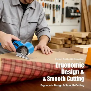 Cordless Electric Fabric Cutter, Rechargeable Cloth Cutting Machine, Sharp Blade, Portable Design for Fabric, Leather & Carpet Trimming