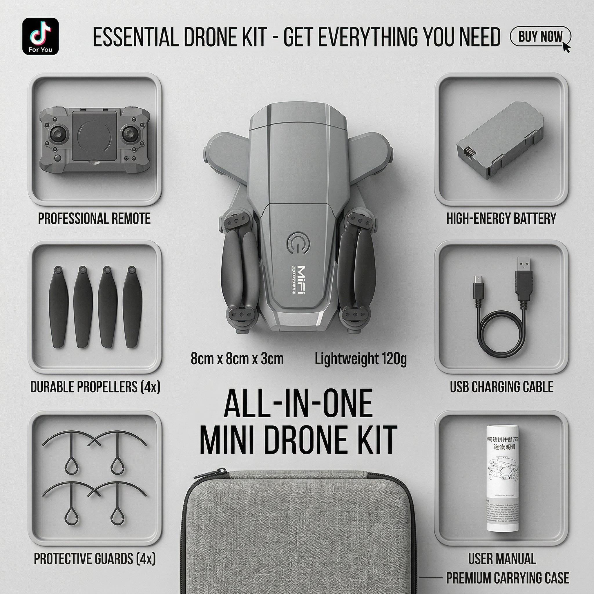 Mini Flying Toy Beginner-Friendly Toy RC Airplane with One-Touch Takeoff/Landing, Hover, Spin & 360° Flips