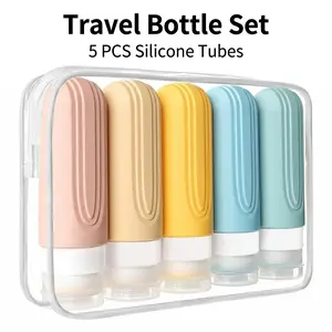 5Pcs Travel Bottles For Toiletries TSA Approved Travel Size Containers, 3oz Leak Proof Refillable Travel Accessories For Shampoo Conditioner, Travel Bottles With Toiletry Bag