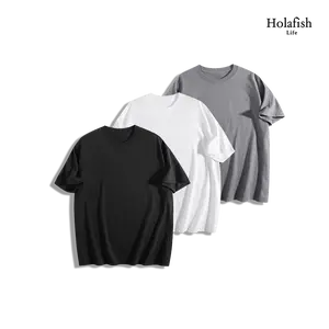 Holafish Men's Plain Crew Neck T-Shirt 100% Cotton Short Sleeve Cotton Tee for Casual Wear, Versatile for All Seasons - Bells, Athletic Breathable Classic
